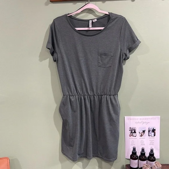 grey t shirt dress h&m Buy H&M Women Grey Solid T-shirt Sustainable Dress - Dresses for Women  11734654